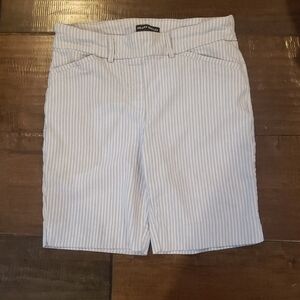 Women's Light Blue Striped Shorts